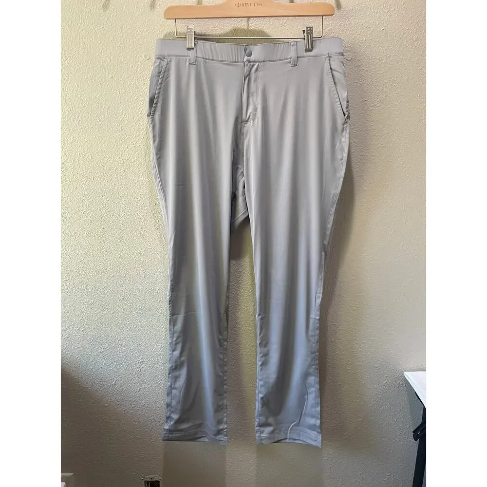 Tasc Mens Performance Motion Pant Straight Stretch Golf Casual Bamboo Gray 34x29